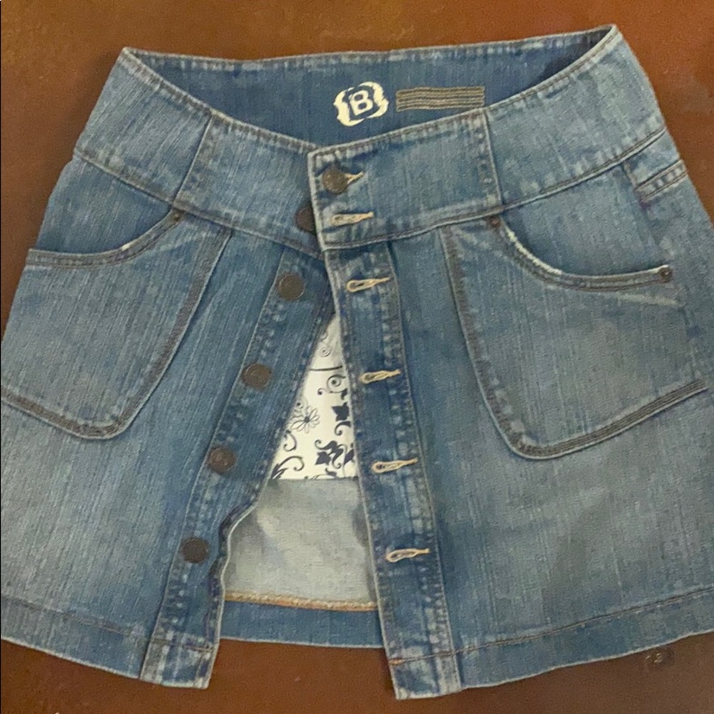 Button up denim skirt